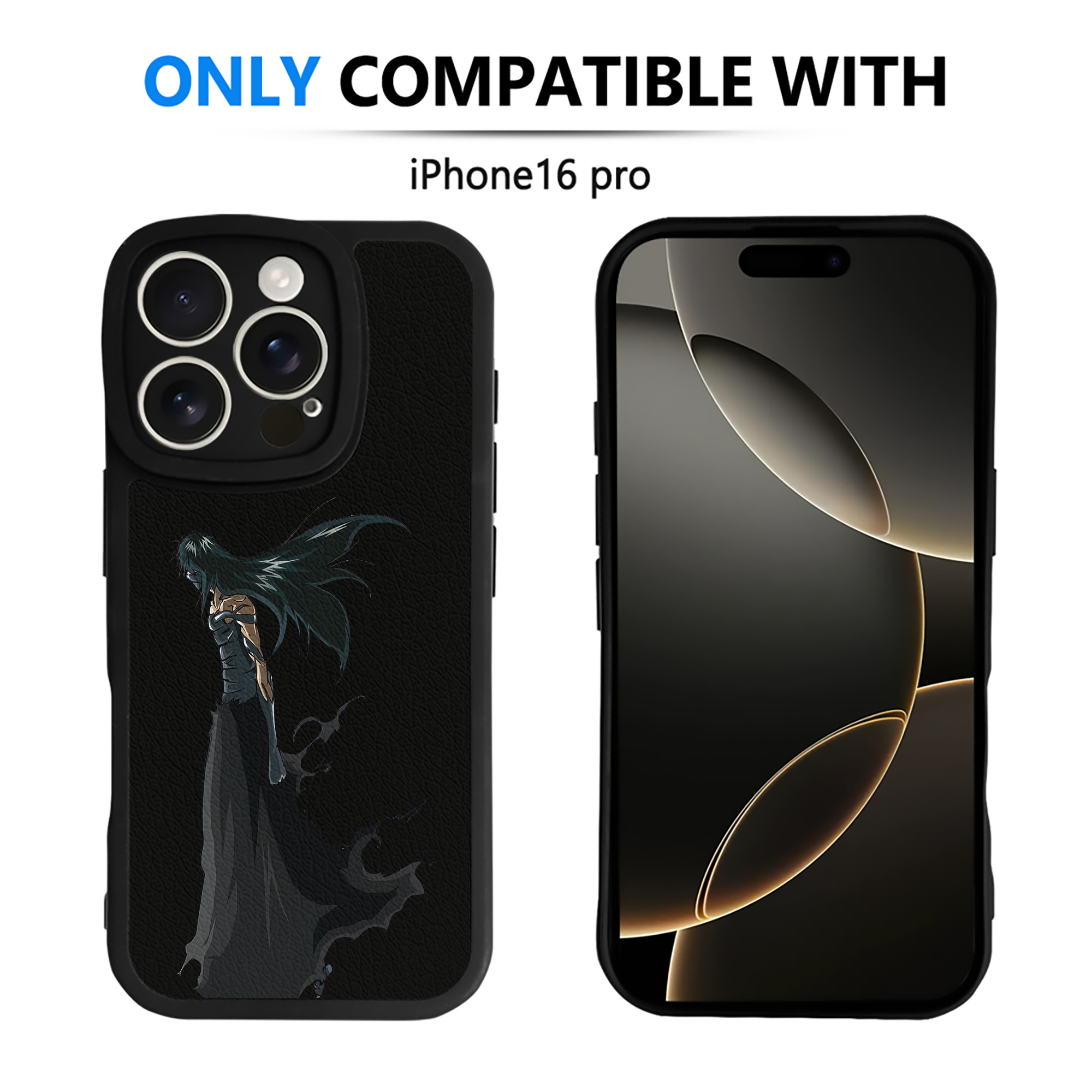 ブリーチ 黒崎一護（くろさき いちご）BLEACH Kurosaki Ichigo 【iPhone 16シリーズ対応】シリコンスマホケース（レザー調） 材質：シリコン